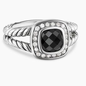 David Yurman Petite Albion Ring Black Onyx color. DY 925 style